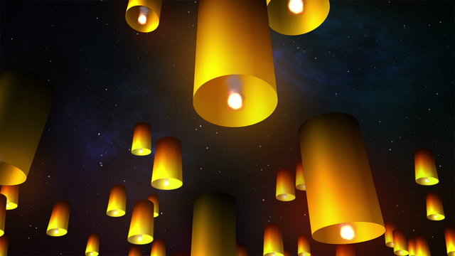 Launching sky lanterns