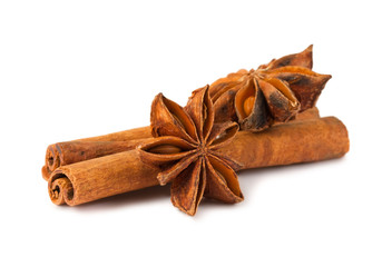 Anise stars and cinnamon sticks