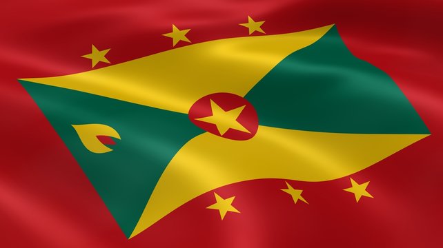 Grenadian flag in the wind