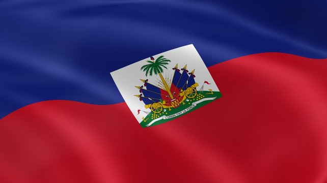 Haitian flag in the wind