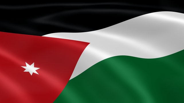 Jordanian flag in the wind