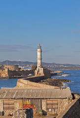 chania lighthouse and fortificatio