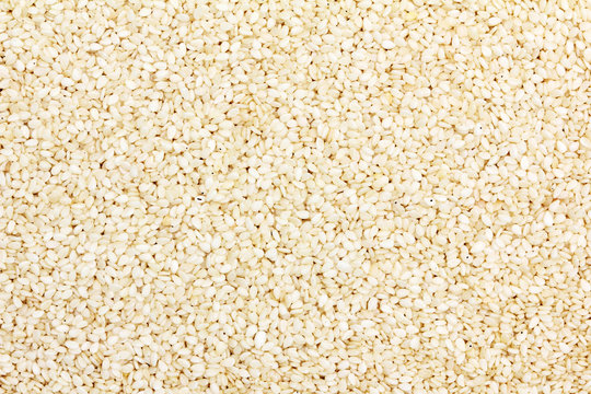 Close yp of white Sesame seeds for background