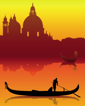 silhouettes of Venice