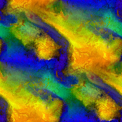 watercolor painting yellow Blue seamless background with blots