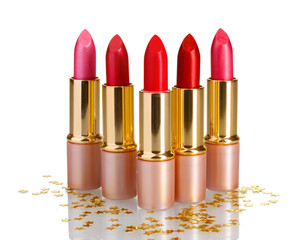 Obraz premium beautiful lipsticks isolated on white