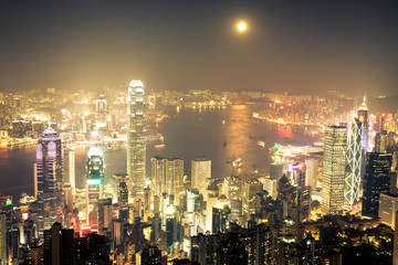 Fototapeta premium night scene of Hongkong