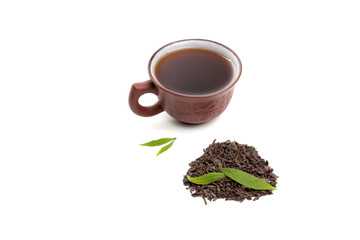 Pu-erh chinese tea isolated on white