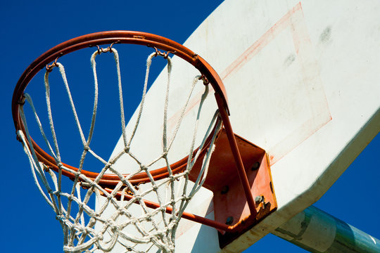 Basketball hoop in a park