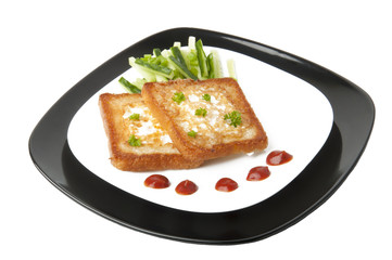 Toasted white bread with an egg