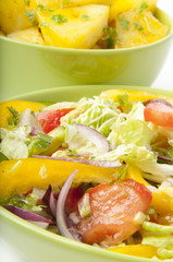 salad and boiled potatoes