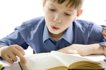 boy reading the book