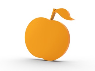 3d Icon Apfel orange