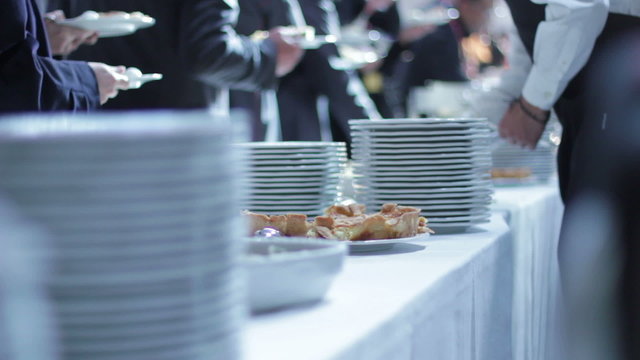 Catering food - buffet with businessmen