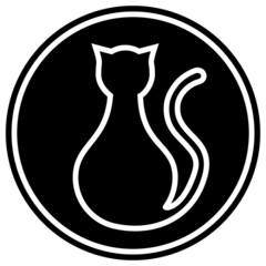 Gato negro icono - obrazy, fototapety, plakaty