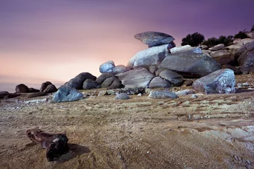 Poster desert landscape at dusk © angellodeco