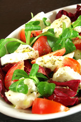 Mixed salad with mozzarella
