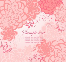 Fototapeta na wymiar Beautiful floral pink card