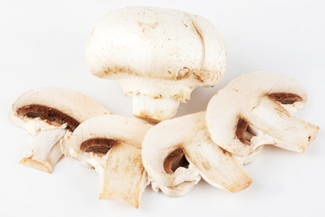 Champignon mushrooms extreme closeup