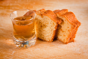 Cake Slices and Dessert Wine Glass