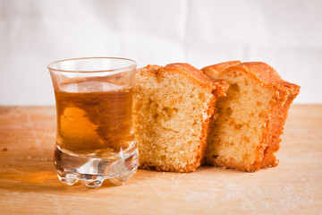 Cake Slices and Dessert Wine Glass