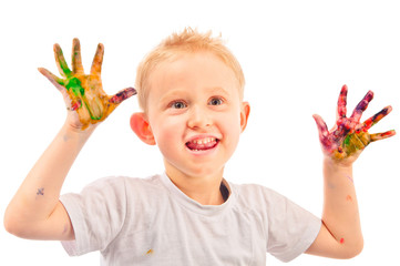 Bemalte Kinderhände