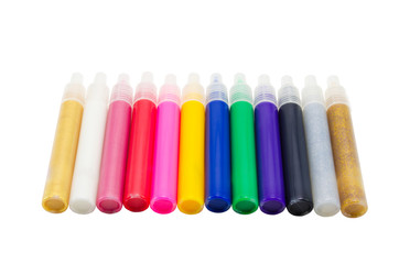 Multi-coloured felt-tip pens