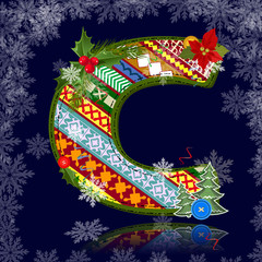 Winter letter with an ornament