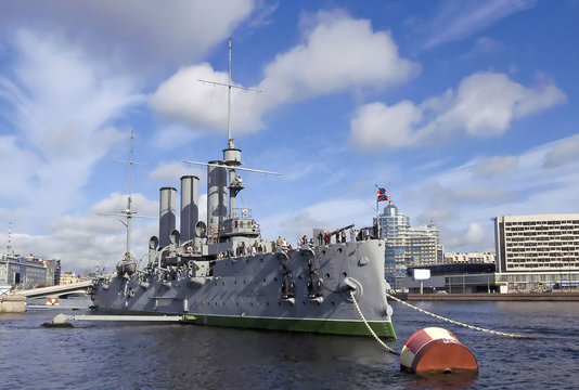 Cruiser Avrora in the city Sankt-Petersburg