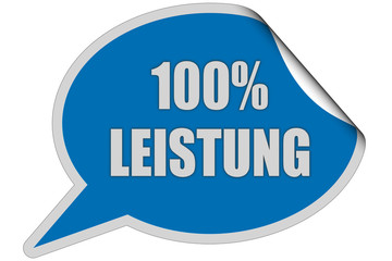 SP-Sticker blau curl oben 100% LEISTUNG