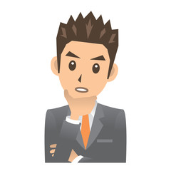 ビジネスマン B 表情 考える