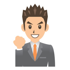 ビジネスマン B 表情 ガッツポーズ