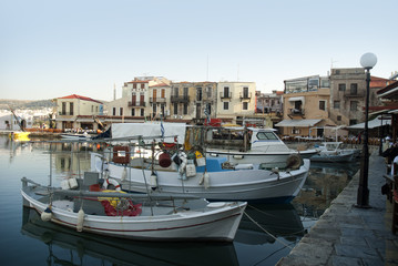 Fototapeta na wymiar Venetian Port w Rethymno na Krecie Grecji