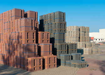 piled up bricks
