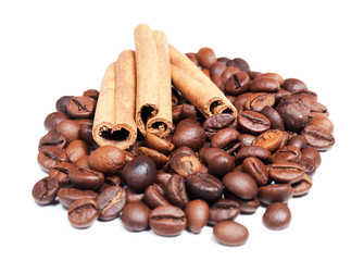 Coffee beans and cinnamon
