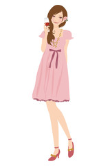 ワイングラスを持つ女性