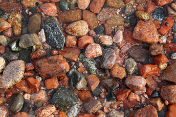 closeup stones on sea shore