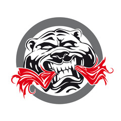 Agressive Bear. Vector Illustration