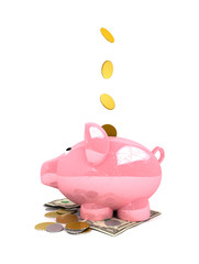 Piggy Bank 3D rendered isolated