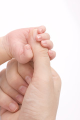 Obraz na płótnie Canvas Close-up z palca Dziecko trzyma rękę matki