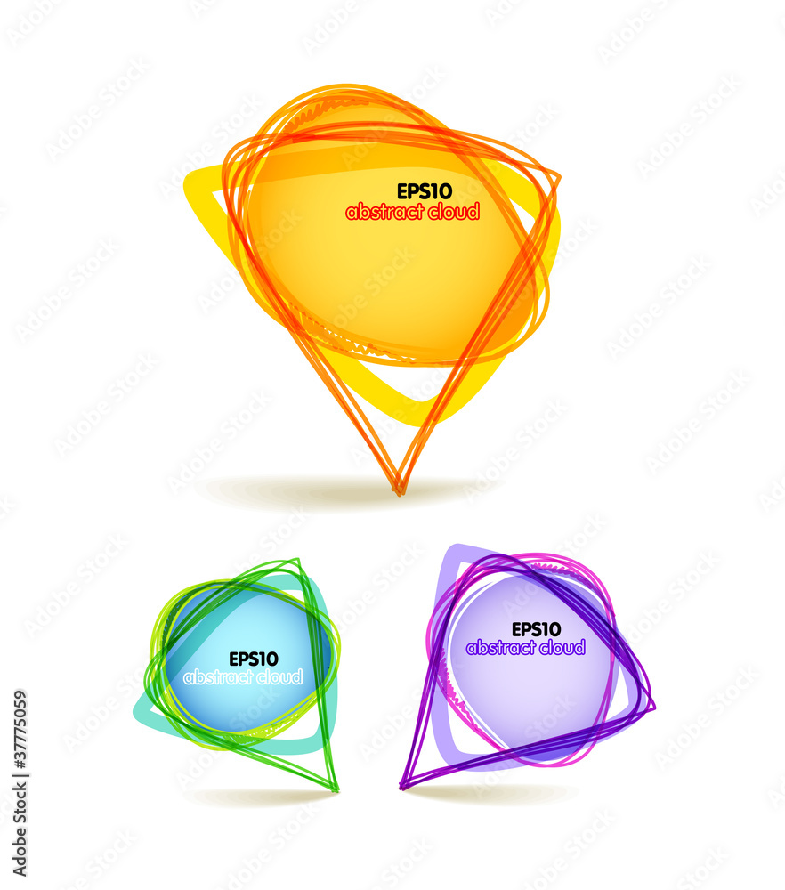 Poster Background of abstract color talking triangle bubble
