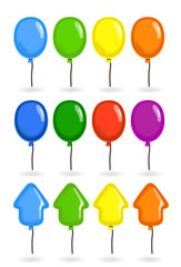 Colorful flying balloons collection