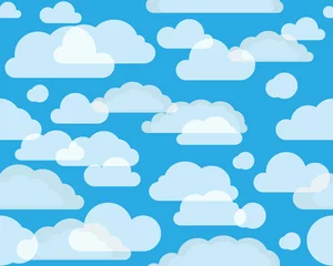 Zelfklevend Fotobehang Hemel Wolken op groen-blauwe lucht. naadloze achtergrond