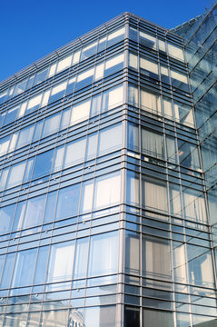 Angle of glass building