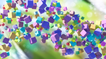 abstract colored cubes