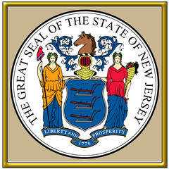 usa states city county new jersey coat seal emblem