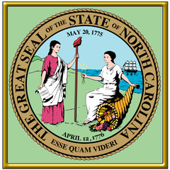 usa states county city north caqrolina coat seal emblem