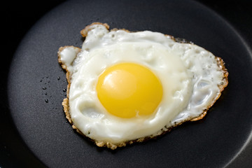 Fried egg in a griddle