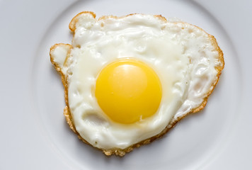 Fried egg on a plate