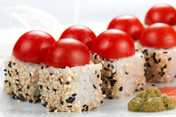 Japanese sushi rolls.